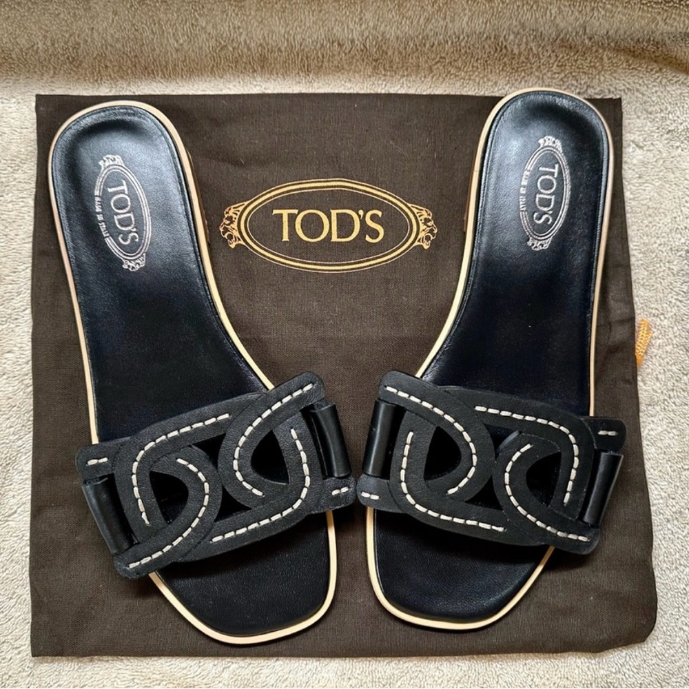 Tod's woven logo slide sandals